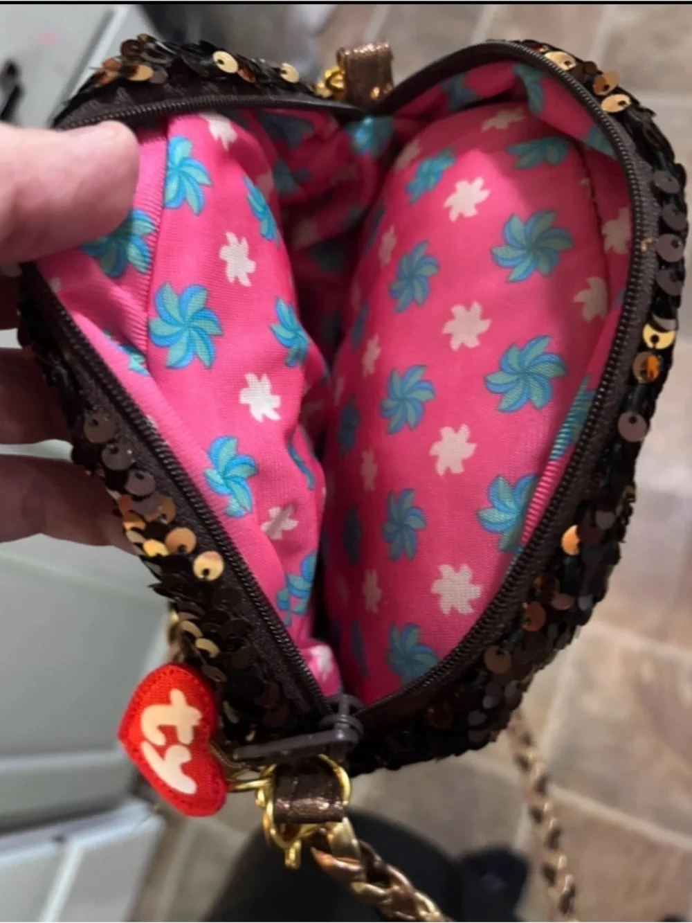 Ty Beanie Boo Sequin Sloth Crossbody Bag NWT